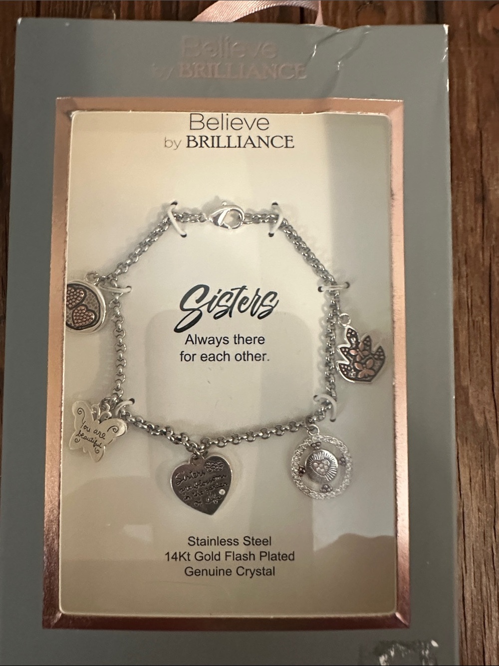 Believe by Brilliance Sisters Charm Bracelet in Silver